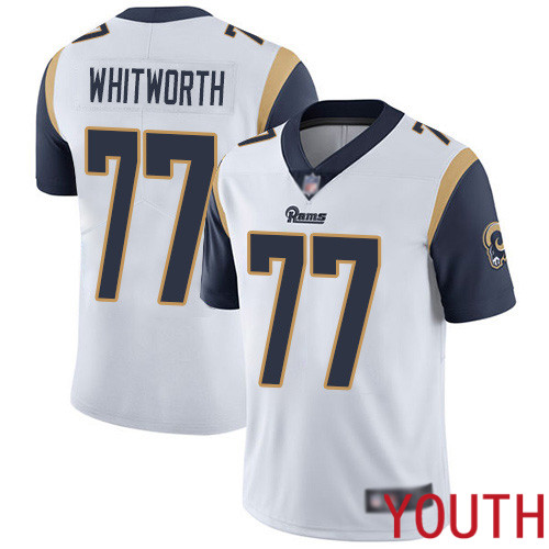 Los Angeles Rams Limited White Youth Andrew Whitworth Road Jersey NFL Football #77 Vapor Untouchable